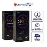 Bộ 2 Hộp Bao cao Su LifeStyles SKYN ELITE Non-latex Siêu Mỏng Siêu Mềm Cao Cấp 10 bao