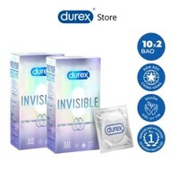 Bộ 2 hộp bao cao su siêu mỏng Durex Invisible hộp 12 cái