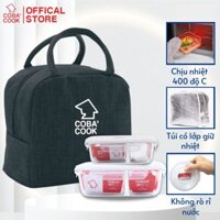 Bộ 2 Hộp Cơm Thủy Tinh COBACOOK 1 Hộp Chia 3 Ngăn 1040ml Và 1 Hộp 2 Ngăn 640ml - CCL1NL6N2BB