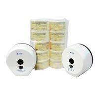 Bộ 2 hộp đựng giấy vệ sinh cuộn lớn Roto RT3203A( Trắng) và 10 cuộn giấy vệ sinh cuộn lớn An Khang 500