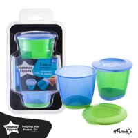 Bộ 2 hộp đựng thức ăn cho bé Tommee Tippee từ 4 tháng - Pop Up - Xanh lá/xanh dương LazadaMall