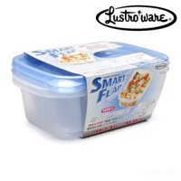 Bộ 2 hộp thực phẩm Lustroware Nhật Bản 940ml / 1 hộp A-042LB nhựa PP dùng lò vi sóng, tủ đông