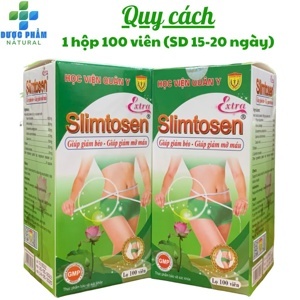 Bộ 2 hộp Viên uống giảm cân Slimtosen Extra Học Viện Quân Y 100 viên