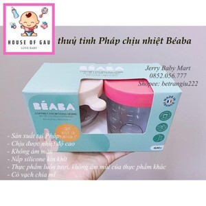 Bộ 2 hũ thủy tinh Pháp chịu nhiệt Béaba Neon Blue