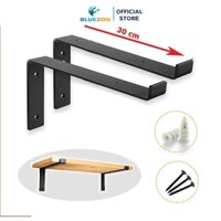 Bộ 2 ke sắt chữ L pát mặt trên BLUEZON 20-25-30cm (phù hợp tấm gỗ 18.5 - 23.5 - 28.5cm) kèm vít tắc kê