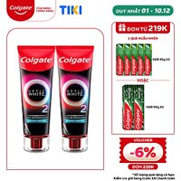 Bộ 2 Kem Đánh Răng Colgate Optic White O2 làm trắng răng đột phá với Oxy Hoạt Tính 85g/ tuýp
