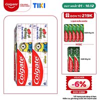 Bộ 2 Kem đánh răng Colgate Minion cho trẻ em hương dâu 80g/tuýp