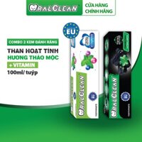 Bộ 2 kem đánh răng OralClean Than hoạt tính + Vitamin (100/tuýp)