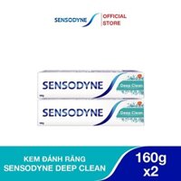 Bộ 2 Kem đánh răng SENSODYNE Deep Clean 160g giúp giảm ê buốt hiệu quả, sạch sâu cho hơi thở thơm mát