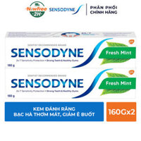 Bộ 2 Kem Đánh Răng Sensodyne Fresh Mint Bạc Hà The Mát 160g/tuýp