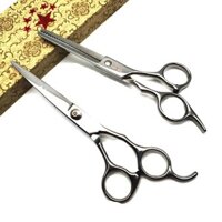 Bộ 2 Kéo Cắt + Tỉa Tóc Ngôi Sao Kèm Hộp Đựng Cao Cấp