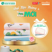 Bộ 2 Khăn Mặt Trẻ Em Mollis Cotton FM5A 40x80cm 100% Cotton USA Tự Nhiên Mềm Mại Thấm Hút Tốt An Toàn Cho Da Bé PG77