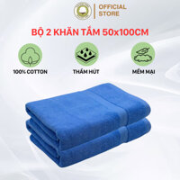 Bộ 2 Khăn Tắm 50x100cm THAIBINH TOWEL 100% Cotton Cao Cấp Mềm Mịn Thấm Hút Không Ra Màu