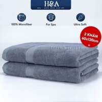 Bộ 2 khăn tắm 60x120cm Châu Âu , 100% Cotton Mềm Mịn Thấm Hút Không Ra Màu