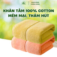 Bộ 2 khăn tắm 60x120cm Huy Hòa Towel 100% cotton dày dặn thấm hút, không đổ lông, dùng cho gia đình, spa, khách sạn