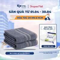 Bộ 2 Khăn Tắm 60x120cm Royal Towel Chất Sợi Tre Siêu Mềm Mịn, Thấm Hút Tốt