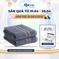 Bộ 2 Khăn Tắm 60x120cm Royal Towel Chất Sợi Tre Siêu Mềm Mịn, Thấm Hút Tốt