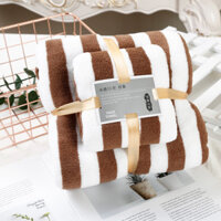 Bộ 2 khăn tắm khổ lớn microfiber KOSKO kích thước 70x140cm và 35x75cm siêu thấm hút không rụng lông - Màu Nâu Đậm - 1 khăn 35x75 cm