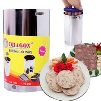 Bộ 2 khuôn làm giò chả Inox Dragon (loại 1 Kg), hàng VN bền đẹp, tay cầm bọc nhựa màu xanh, không gỉ, làm giò thủ