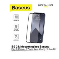 Bộ 2 kính cường lực Baseus Tempered Glass Film chống bám vân tay dày 0.3mm dành cho iPhone 12/12 Pro 6.1 inch