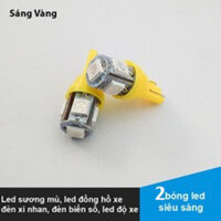 Bộ 2 Led Sương mù Led Đồng hồ Led biển số chân T10 - Màu Vàng