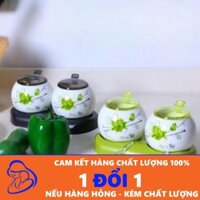 Bộ 2 lọ gia vị sứ hoa hồng