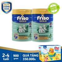 Bộ 2 lon sữa bột Friso Gold 4 900g cho trẻ từ 2-4 tuổi + Tặng 1 Bộ thuyền đồ chơi xếp hình trị giá 350k - Cam kết HSD còn hơn 10 tháng [bonus]