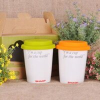 Bộ 2 ly sứ có nắp đậy Donghwa Hàn Quốc