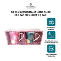 Bộ 2 ly sứ uống nước cao cấp chiu nhiệt độ cao 400ml Moriitalia GFB73-Y1771