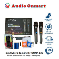 Bộ 2 Micro hát karaoke EHOONA E30 dùng cho Loa Kéo, amly chống nhiễu tốt, chuyên nghiệp