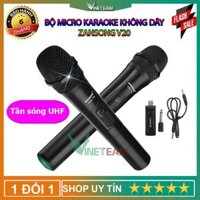 Bộ 2 micro karaoke không dây Zansong S28 kết nối UHF cho loa kéo - Hỗ trợ các thiết bị có jack cắm 3.5mm và 6.5mm - ZANSONG V20