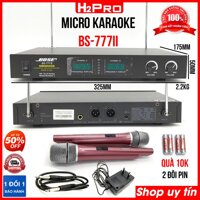 Bộ 2 Micro không dây BOSE BS-777II hút míc, hát hay - Micro karaoke không dây cao cấp