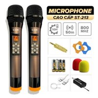 Bộ 2 Micro Không Dây COK ST-213 Bảo Hành 12 tháng Micro Chuyên Dành Cho Mọi Loa Kéo Và Âm Ly Đổi Mới Trong Vòng 7 Ngày
