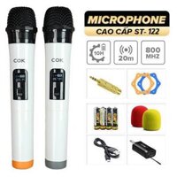 Bộ 2 Micro Không Dây COK ST-122 Bảo Hành 12 tháng Micro Chuyên Dành Cho Mọi Loa Kéo Và Âm Ly Đổi Mới Trong Vòng 7 Ngày