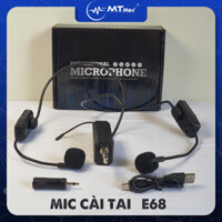Bộ 2 micro không dây đeo tai E68 - Phù hợp cho mọi thiết bị, hỗ trợ thuyết trình, giảng dạy
