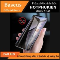 Bộ 2 Miếng dán kính cường lực chống nhìn trộm cho iPhone 11 Pro 5.8 / iPhone X / Xs hiệu Baseus - Hàng chính hãng