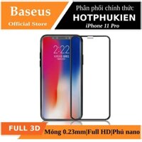 Bộ 2 Miếng dán kính cường lực Full 3D cho iPhone 11 Pro 5.8 / iPhone Xs / iPhone X hiệu Baseus - Hàng chính hãng