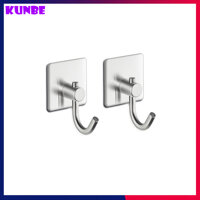 Bộ 2 Móc Inox 304 KUNBE Dán Tường Bằng Keo 3M Siêu Dính - Màu Inox