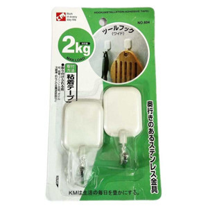 Bộ 2 móc Inox chân nhựa dính tường KM-604