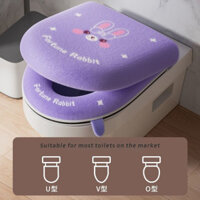 [Bộ 2 món] Đệm bồn cầu mùa thu đông cao cấp dễ thương, bọc bồn cầu có khóa kéo, đệm bồn cầu đa năng hoạt hình