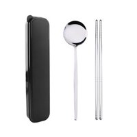 Bộ 2 món Đũa, Thìa, Inox Cao Cấp - Màu xám