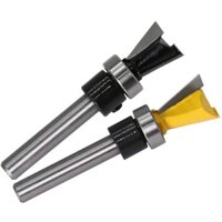 Bộ 2 Mũi phay gỗ, mũi soi thẳng bi cắt mộng dạng đuôi yến