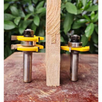 Bộ 2 mũi soi ghép gỗ thẳng 1 đầu bi - chuyên dùng để quốc rãnh, đánh hèm ván, ghép ván thẳng