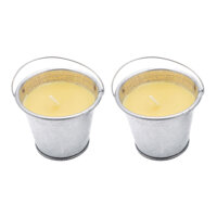 Bộ 2 Nến Thơm Xô Thiếc Nhỏ Hương Sả Chanh Quang Minh Candle Ftramart RID1458 Bạc