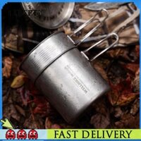 Bộ 2 Nồi Cắm Trại Ngoài Trời Có Tay Cầm Gấp Nồi Inox 304