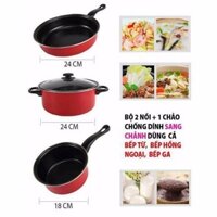 Bộ 2 nồi chảo chống dính cao cấp