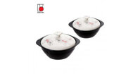Bộ 2 nồi đất Tucbeghi nắp Hoa Ly DongHwa Hàn Quốc CS006S2 (không hộp)