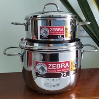 Bộ 2 nồi inox 304 Zebra Thái Lan Extreme Infinity 18cm+22cm, nhập khẩu Thái Lan, 180820