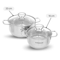 Bộ 2 nồi inox 5 đáy Sunhouse SHG2502M