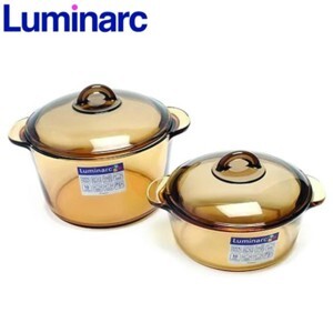 Bộ 2 nồi thủy tinh cao cấp Luminarc Vitro Blooming Amberline 1L+3L NB213